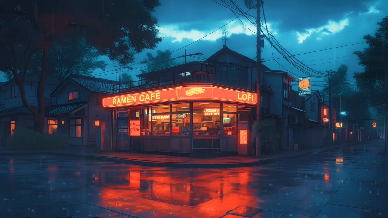 Experience 1980s & 90s Lofi Beats ⛈️ Old Town Japan | Rainy Nights Productivity