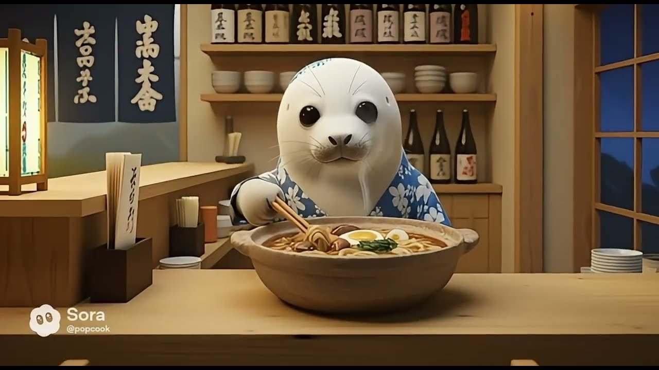 着物あざらし太郎 味噌煮込みうどん食べたり食べなかったりASMR動画