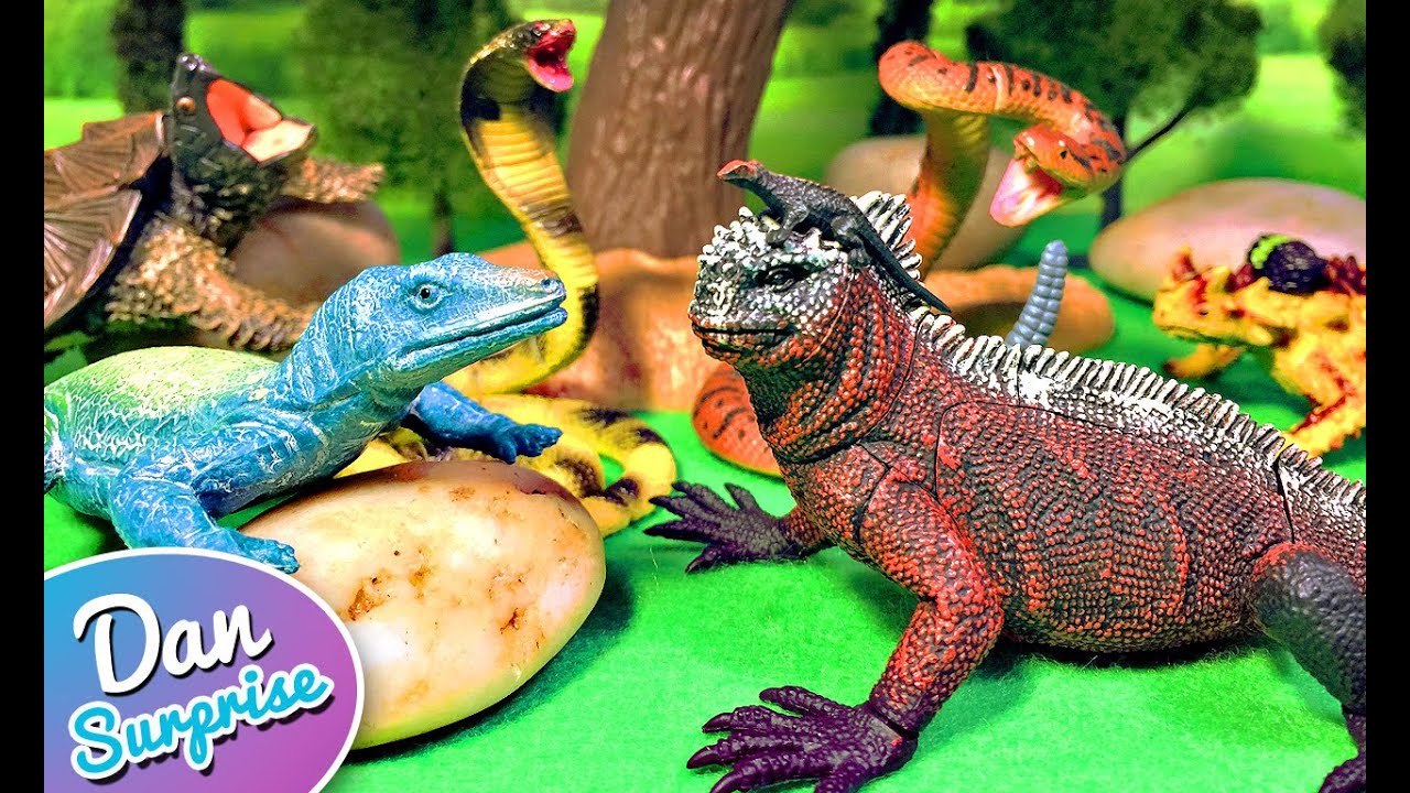 10 Scary Reptiles Toys - Crocodile, Komodo Dragon, Alligator Snapping Turtle, Cobra, Anaconda