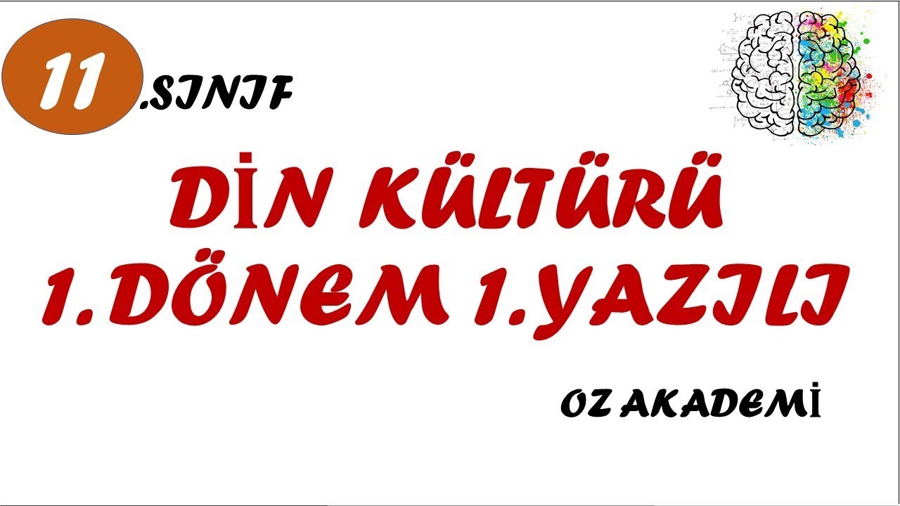 11.Sınıf Din Kültürü 1.Dönem 1.Yazılı Soruları