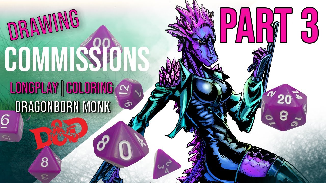 Drawing Karaasha Part 3 | Coloring the DragonBorn Monk