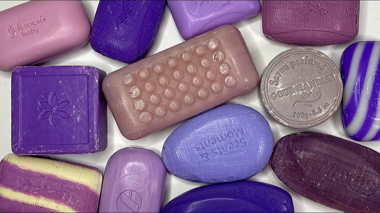 Purple soap 💜 Asmr Soap Cutting / Soap Cubes / Relaxing Sounds / Asmr No Talking / Асмр Резка мыла