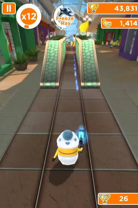 Despicable Me: Minion Rush on rocket and unicorn in the mall ios iphone gameplay