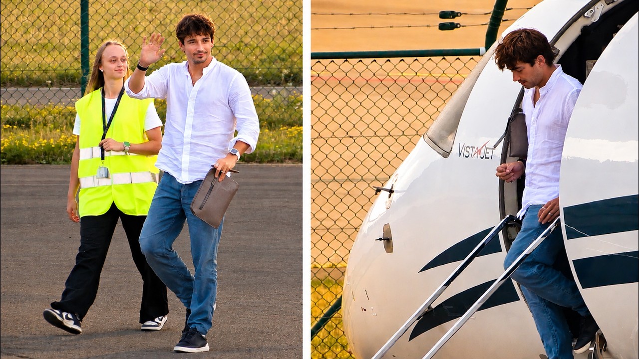 Charles Leclerc Arriving in Private Jet for Belgian Grand Prix F1 Spa Francorchamps 2025