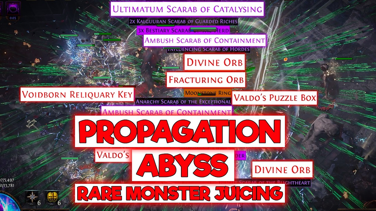 ABYSS RARE MONSTER JUICING WITH PROPAGATION ALLFLAME IN NEW PATCH 3.29.2 - POE 3.29 ALLFLAME LEAGUE