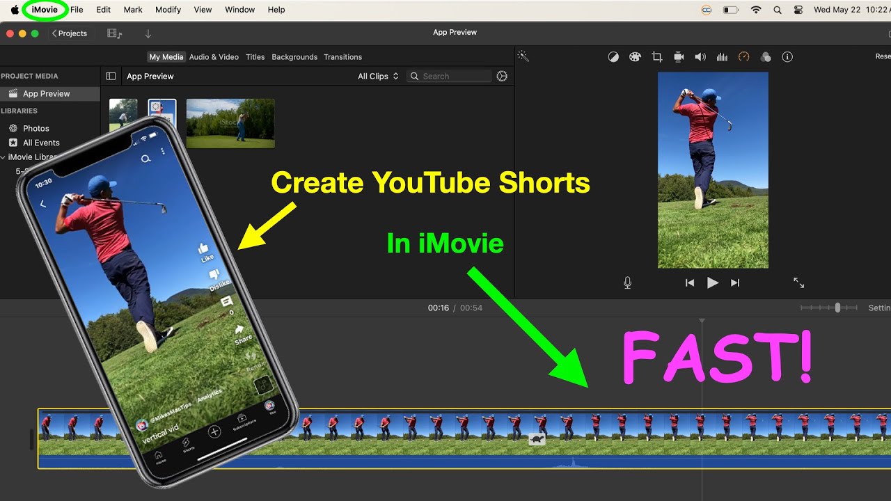 Quick way to make YouTube Shorts in iMovie, no flipping or exporting to other software needed!