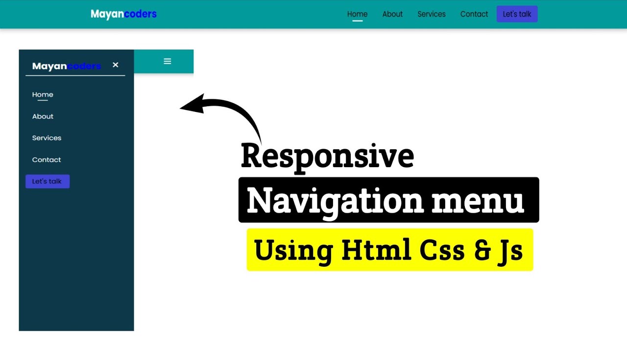 Fast Build: Responsive Navbar in 13 Minutes | HTML CSS JS | Mayancoders