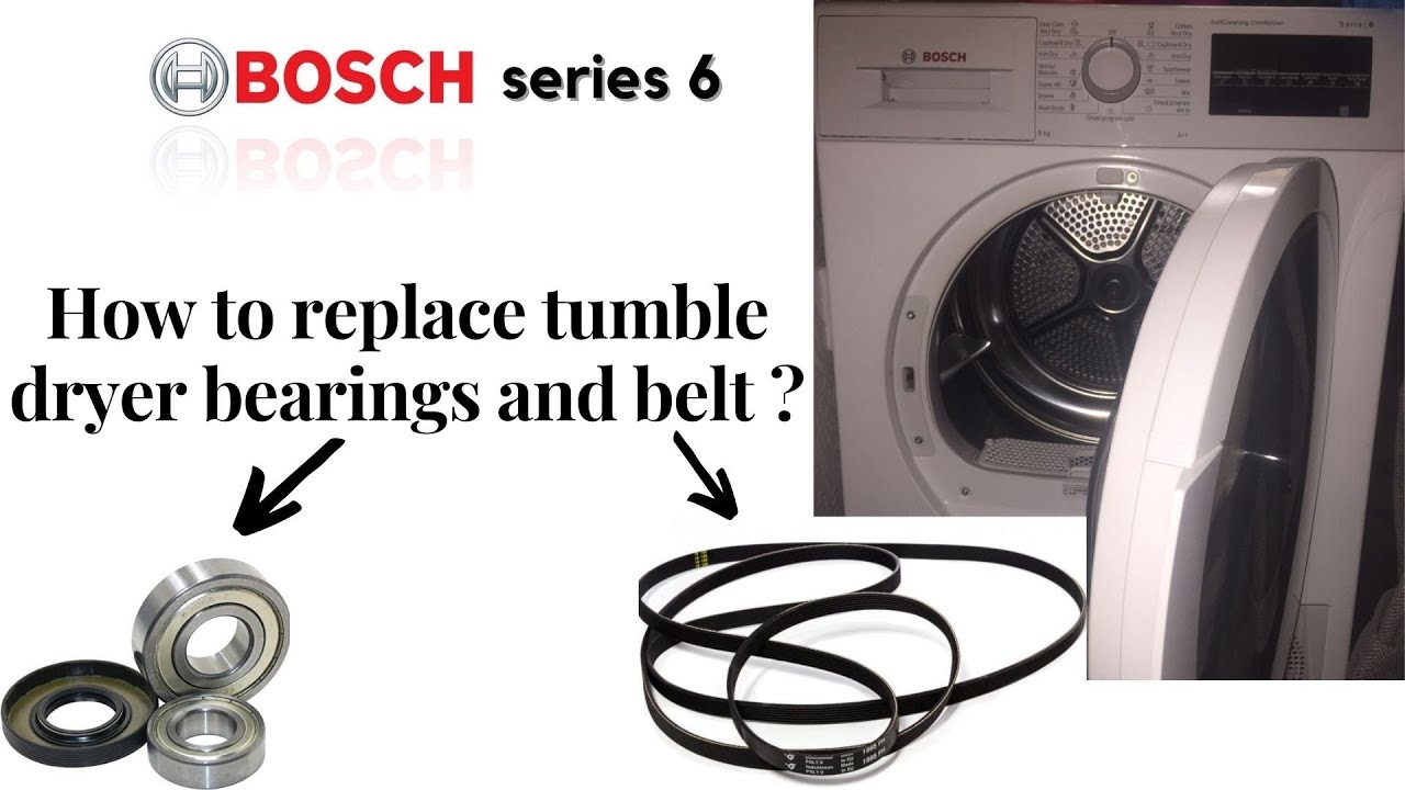 Как заменить подшипники и ремень сушильных машин Bosch / Siemens. Легко ремонтировать шум и вибрация