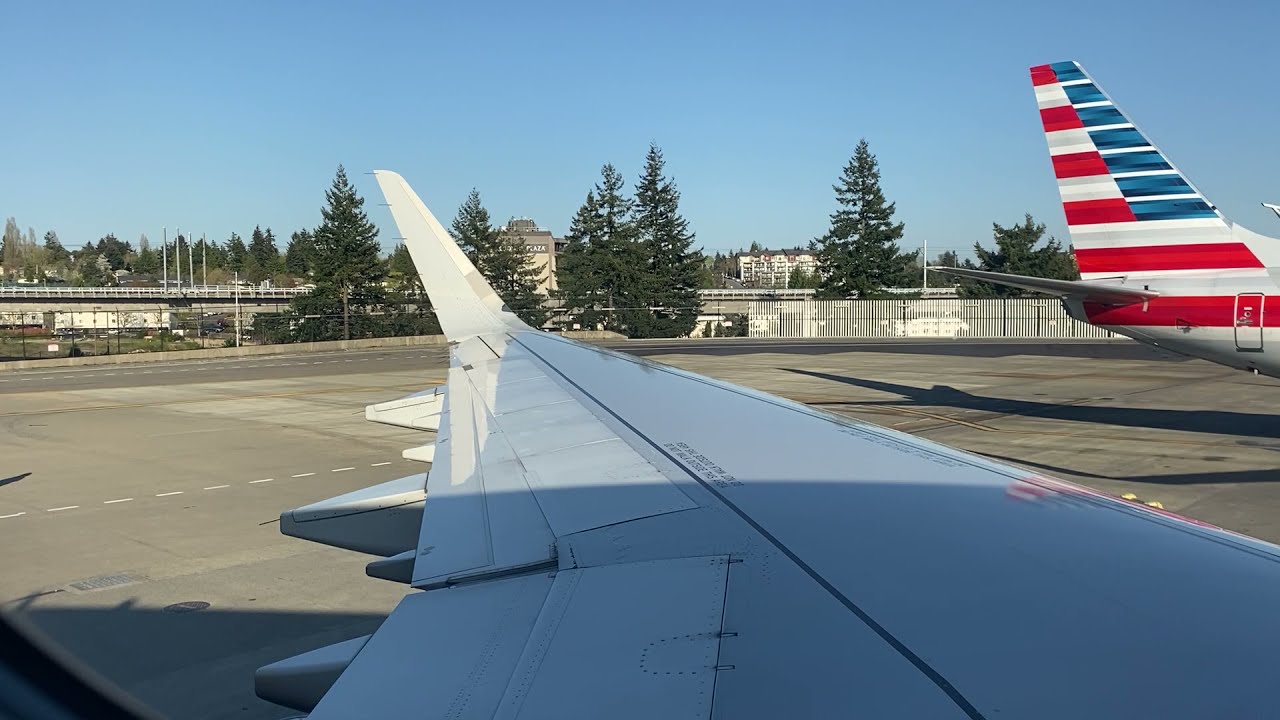 American Airlines A321-200 Departure From Seattle
