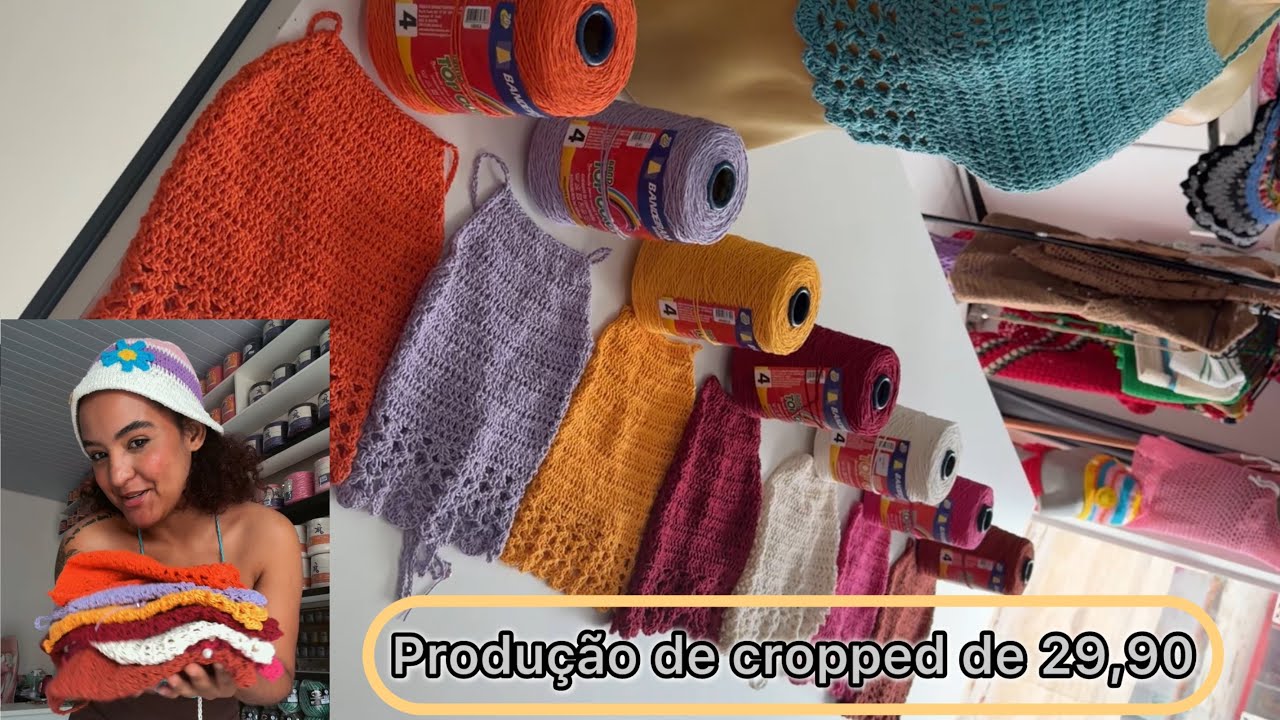 Produzi alguns croppeds de crochê para uma ação de vendas vem conferir essa produção 😍💛✨