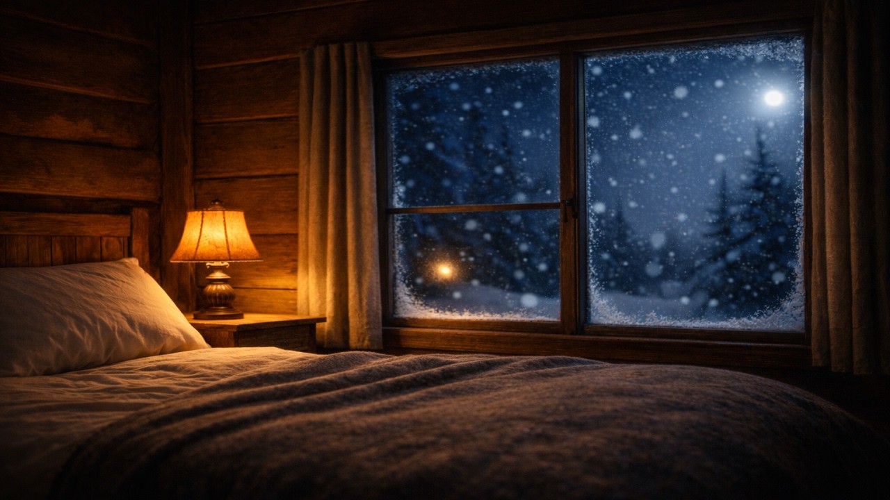late winter cabin — quiet snow lofi
