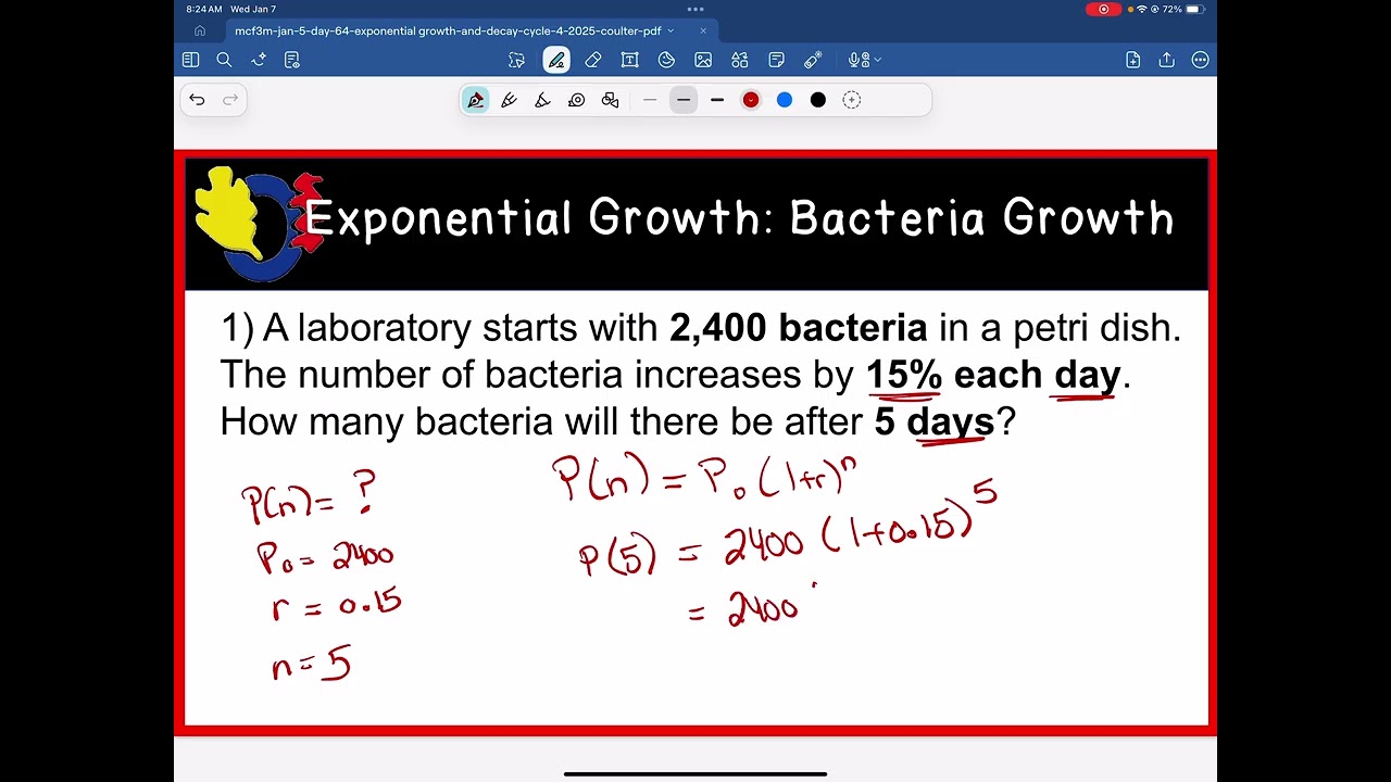 MCF3M - Exponential Growth & Exponential Decay - Cycle 4: Video 63