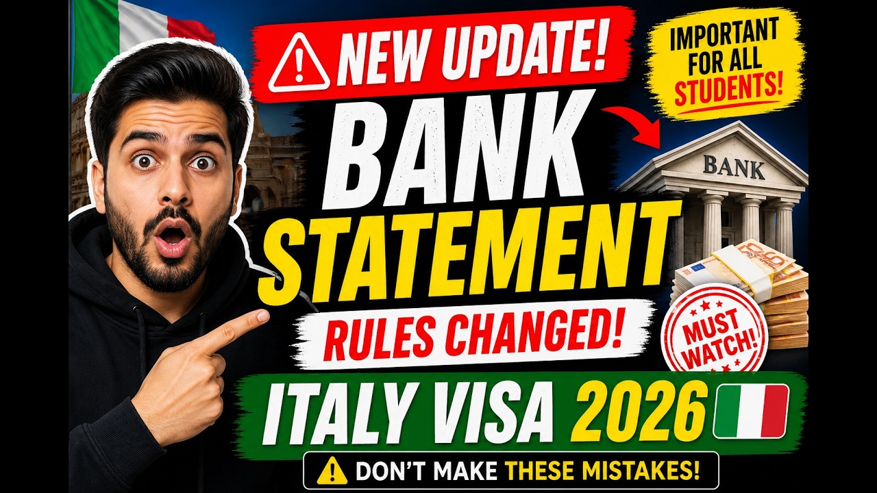 Italy Study Visa 2026 Update 🚨 | New Bank Statement Requirement for Students | Italy Bank Statement