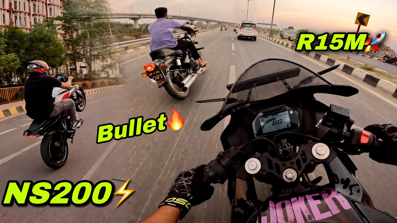 Bullet se Lag Jati Race😱 | R15M vs NS200 | Street Race + Wheelie + Close Calls 🔥