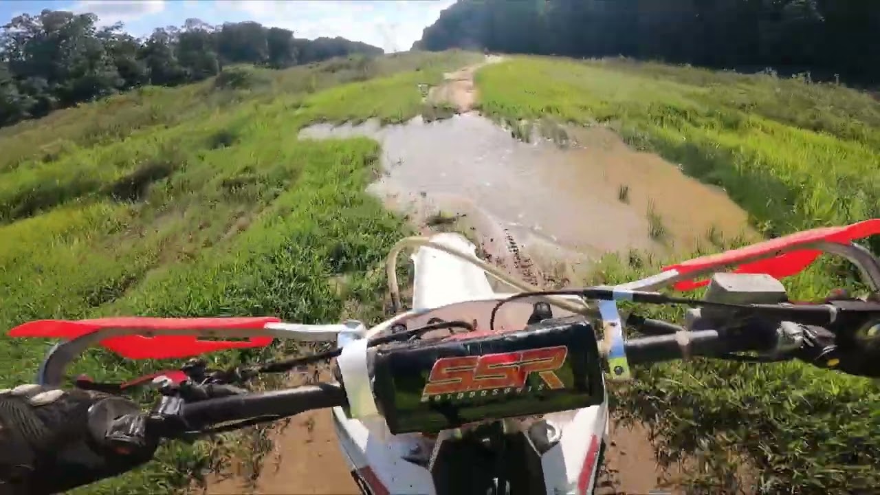 SSR SR300s 2021 cockpit view trail ride.  8-13-23  Me and my son swap bikes for a few laps.
