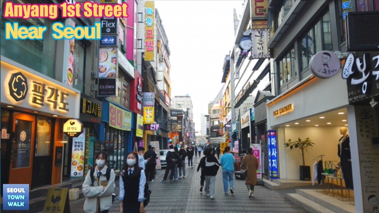 안양시 걷기 - 안양1번가 거리 [경기도] | Walk near Seoul Korea - Anyang 1st Street [Anyang-si, Gyeonggi-do] 【4K】