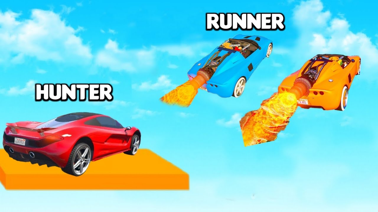 Runner vs Hunter 933.333% People Get Blasted in This GTA 5 Race!