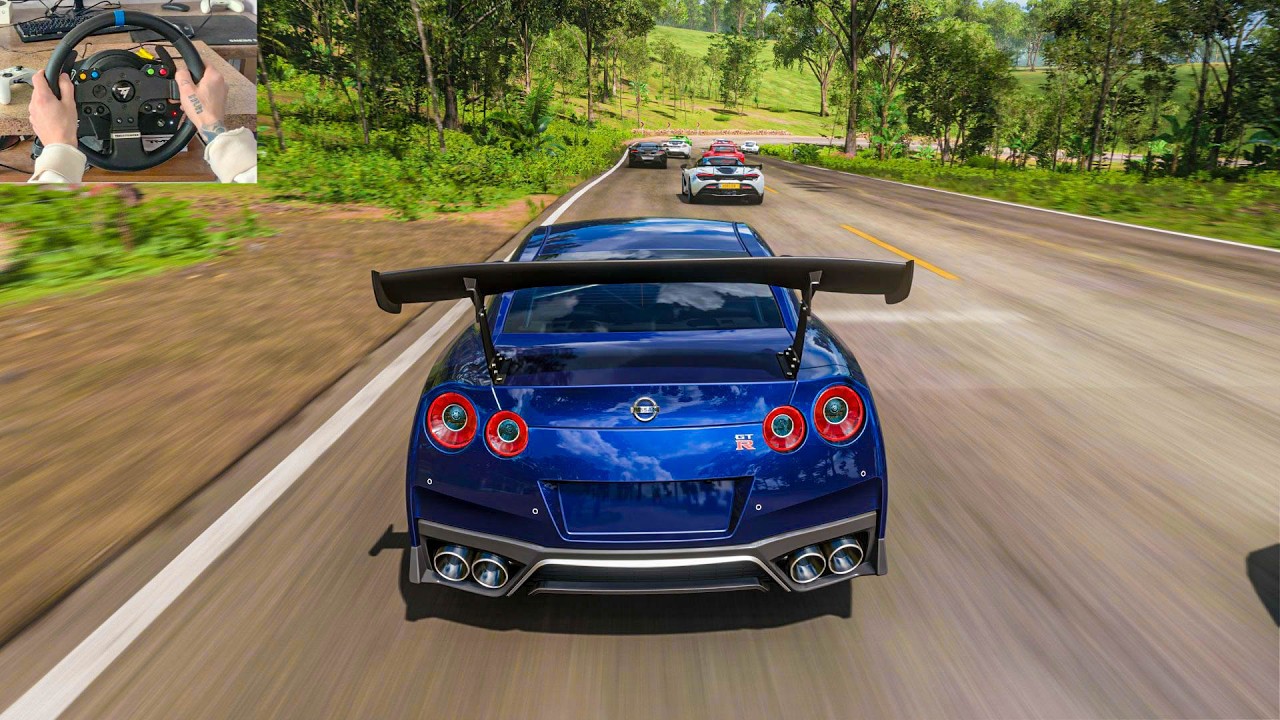 Nissan GTR R35 vs Supercars | Forza Horizon 5 Steering Wheel Gameplay