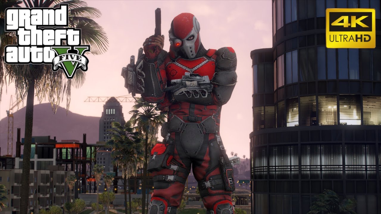 GTA 5 - Deadshot Shoots His Way Out of an LSPD Ambush! (4K Ultra HD Gameplay)