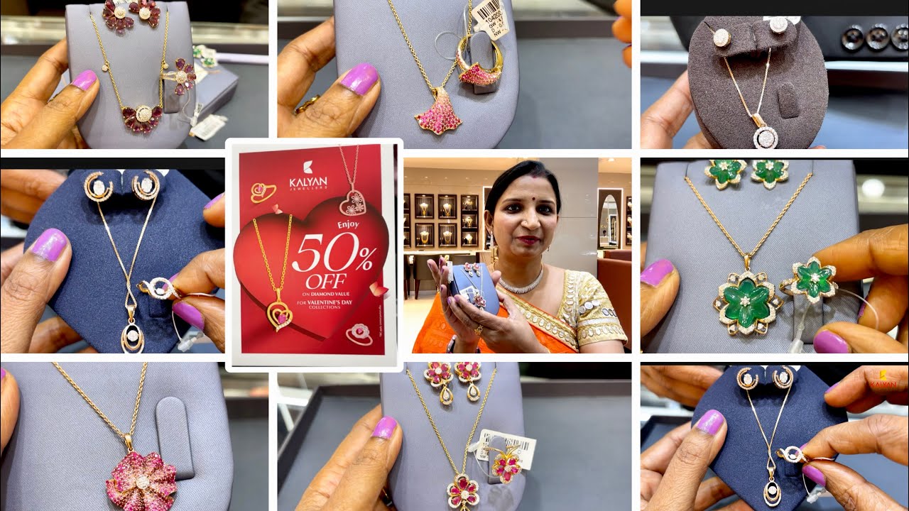 #2026 Kalyan Jewellers Diamond pendant sets with price | Kalyan Jewellers diamond chain necklace set