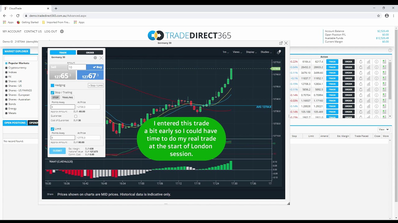 Germany 30 or DAX30 (DAX 30) Scalping Strategy (E04) 16 Oct 2020