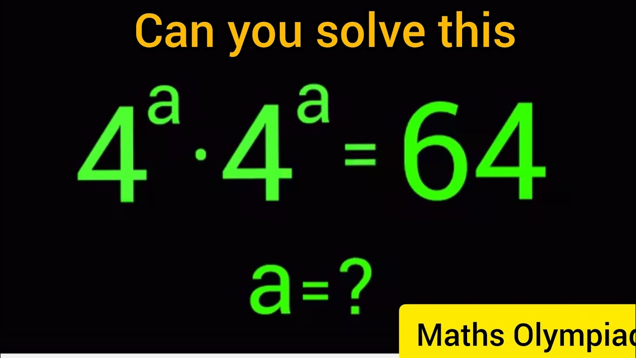 Maths Olympiad. Can you solve for a? #maths#education#solve##olympiad