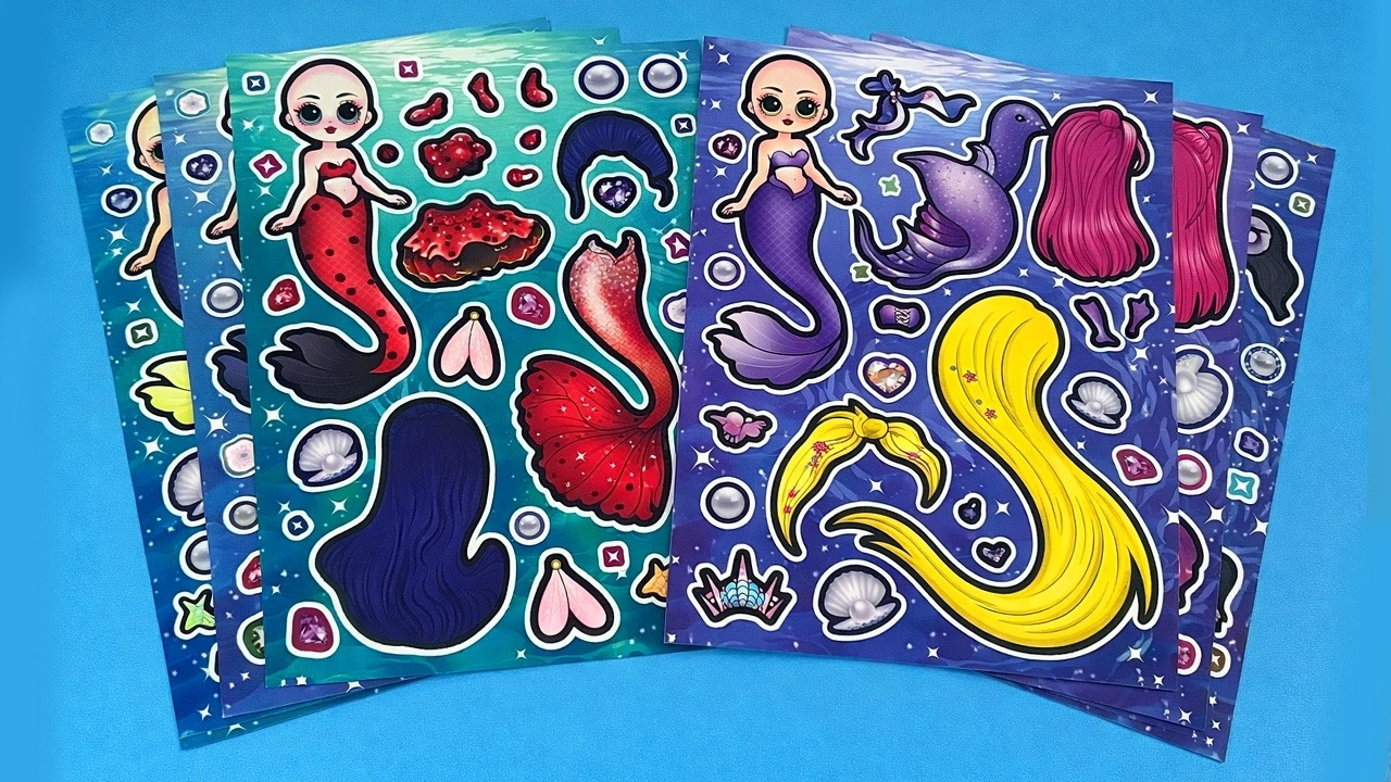 92 Minutes Satisfying💖New Decorate with Sticker Book BABY DEMON HUNTERS The Mermaid🌈UnicornPaper