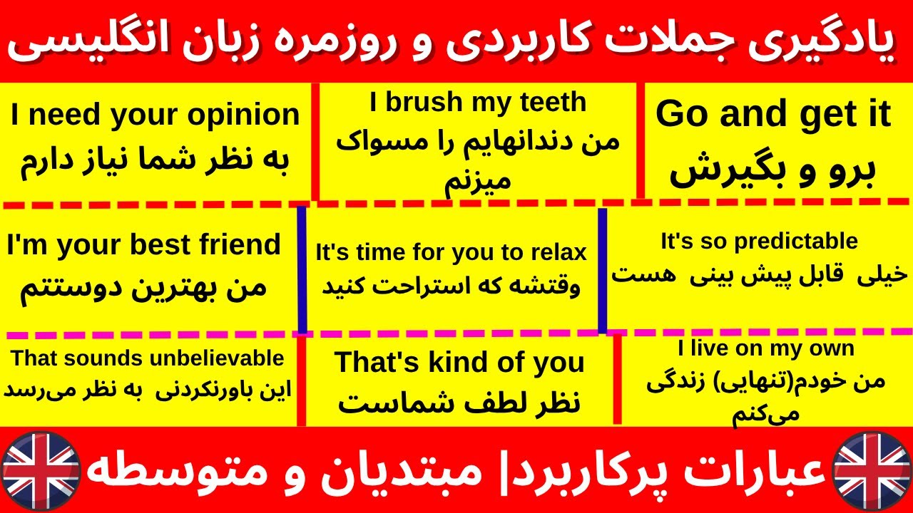 جملات کاربردی مفید زبان انگلیسی برای روزمره | مبتدی و متوسطه