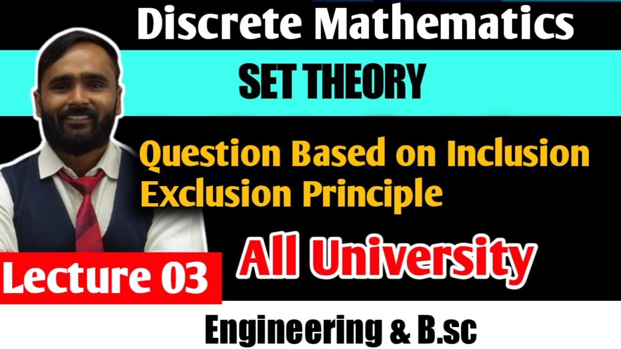 DISCRETE MATHEMATICS | MATHEMATICS | SET THEORY |Question Based on inclusion exclusion principle