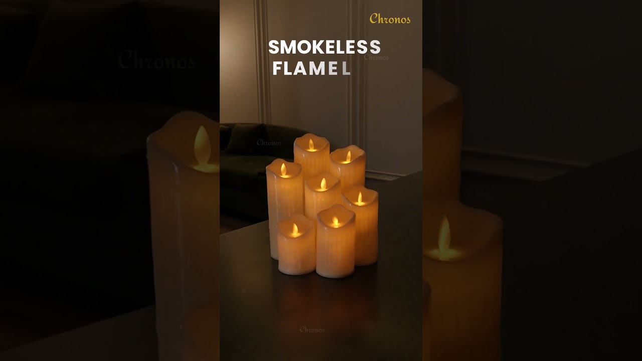 LED Moving Flame Dripping Ivory Pillar Candle &ndash; Classic Elegance for Christmas 2024 | Chronos Lights