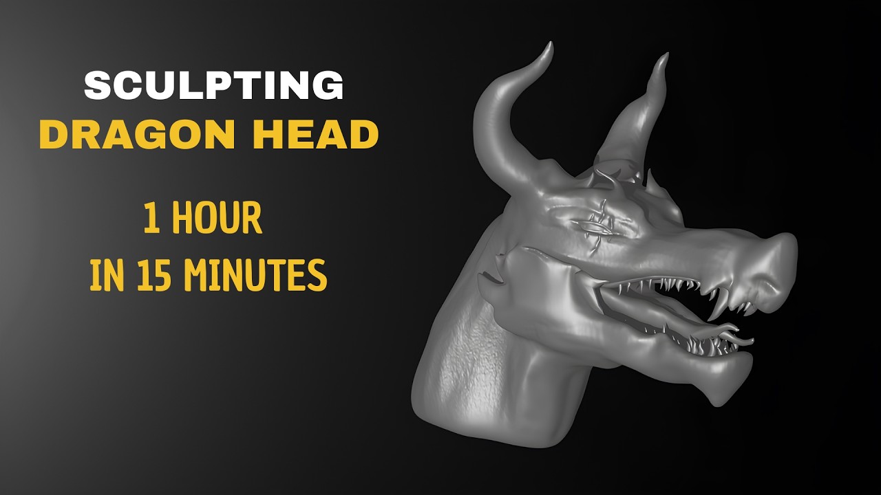 Blender - DRAGON Head (Timelapse) + relaxing music