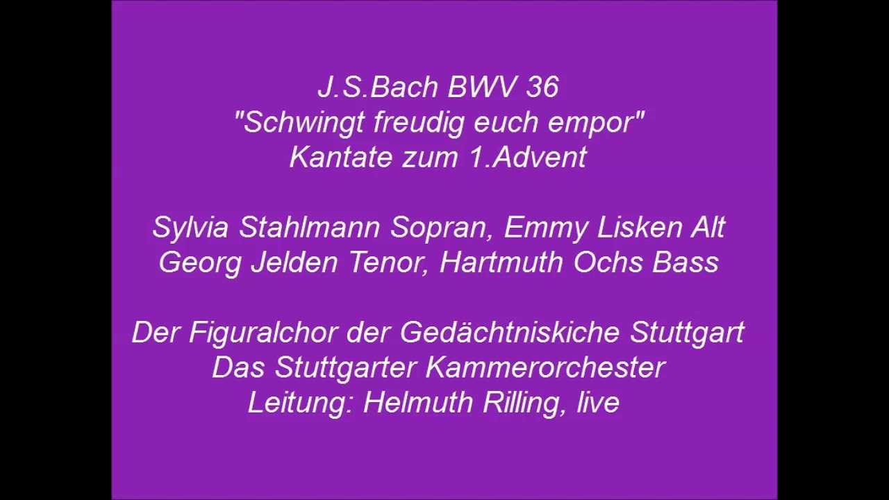Bach BWV 36 Schwingt freudig euch empor, Helmuth Rilling live (vor 1970)