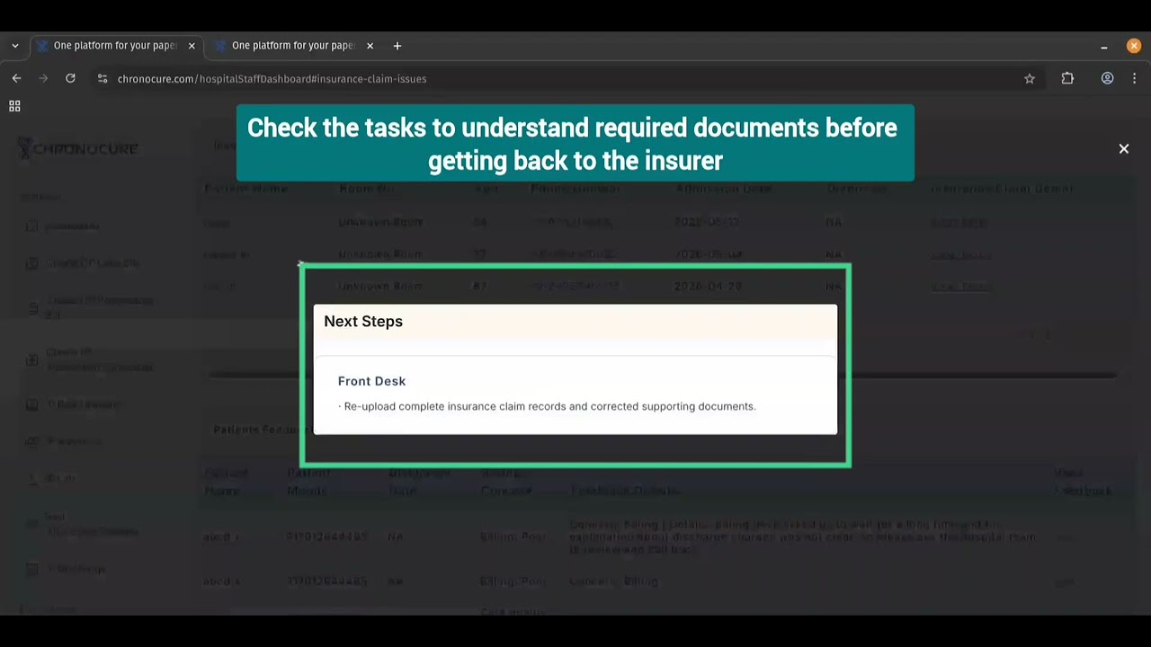 Billing/TPA - Cashless Pre-Auth Query Response within SLA | ChronoCure Hospital Billing Training