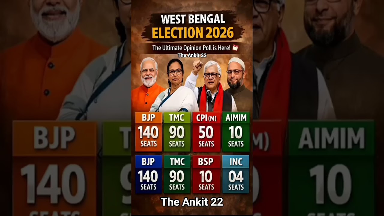 West Bengal Election 2026: New Opinion Poll Results! TMC vs BJP vs Left Who Wins?