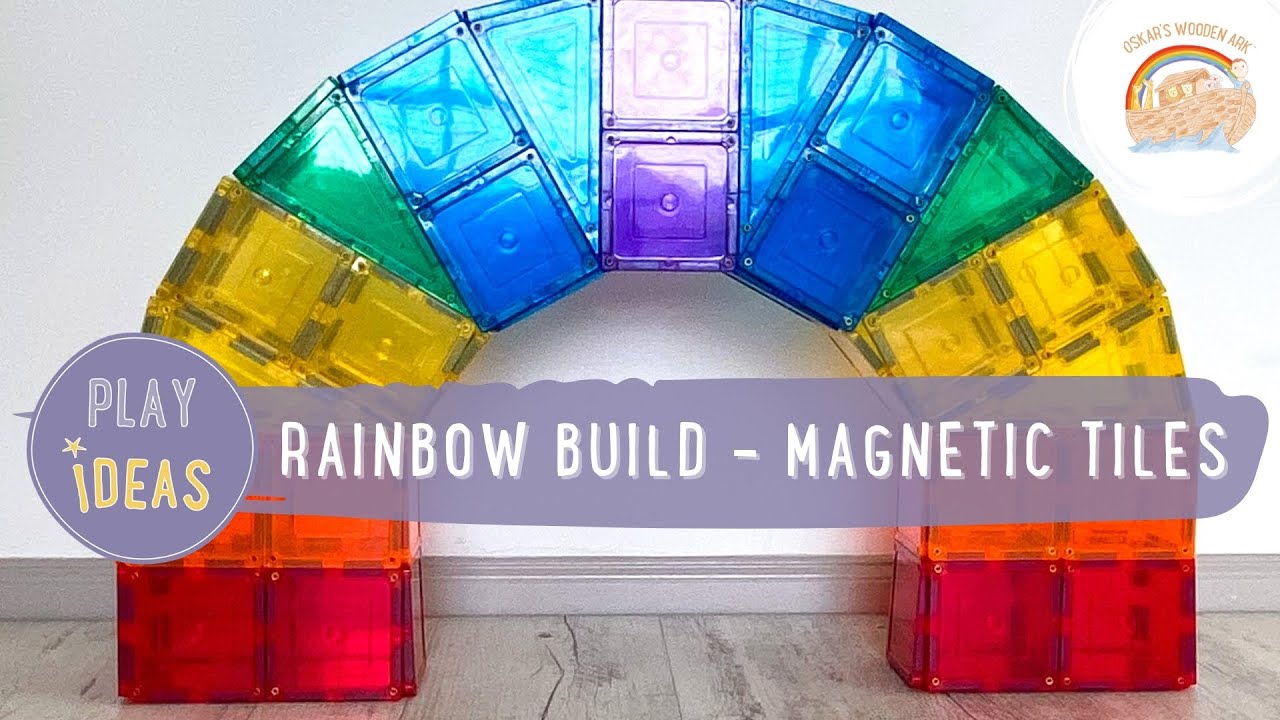 Building a rainbow using magnetic tiles