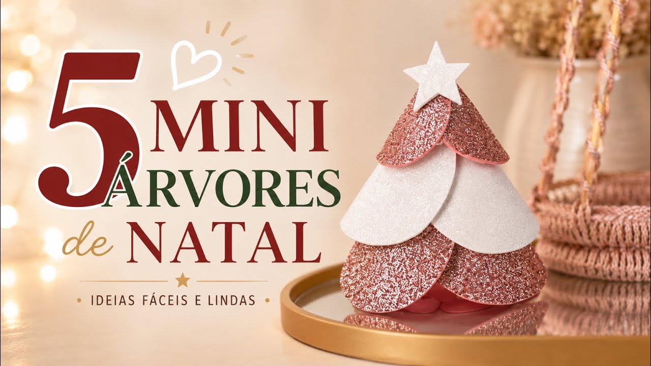 Mini Árvores de Natal: 5 Ideias Fáceis e Lindas | DIY Decoração de Natal (Parte 1)