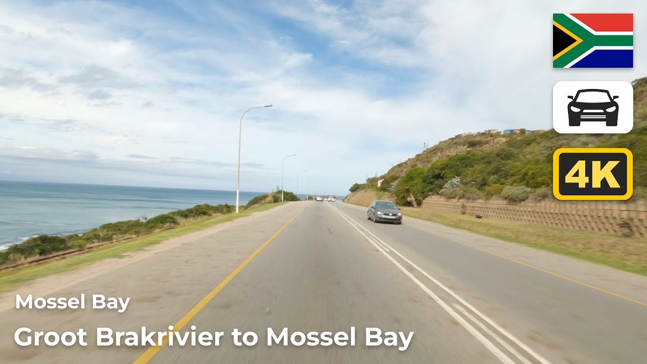 South Africa, Mossel Bay - Drive from Groot Brakrivier to Mossel Bay - Nonstop Driving | ASMR | 4K
