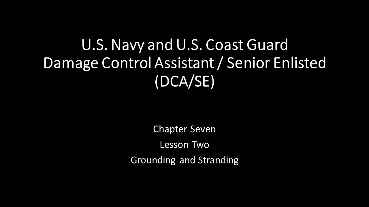 Chapter 7.2 - Grounding and Stranding