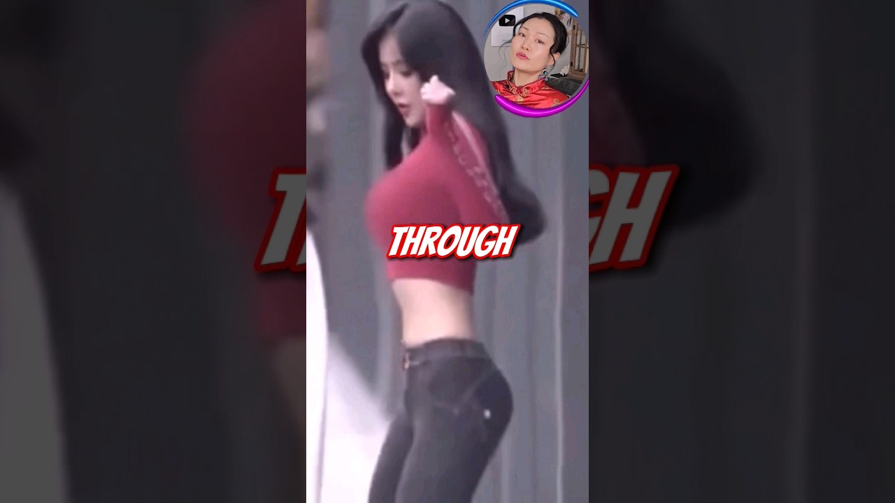 skinny girl walking sideways through tight places - side step
