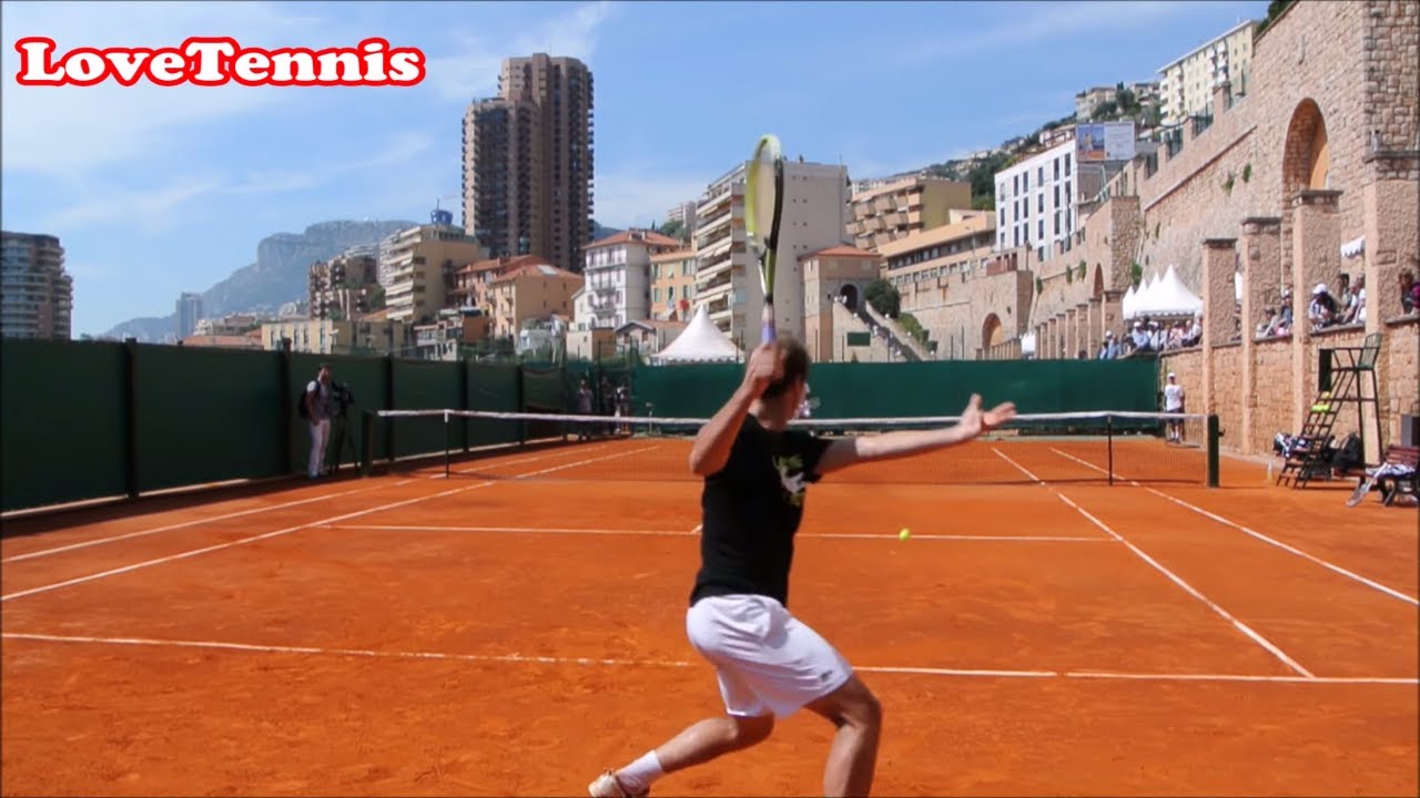 Del Potro vs Gasquet - Court Level View - ATP Tennis Practice Match
