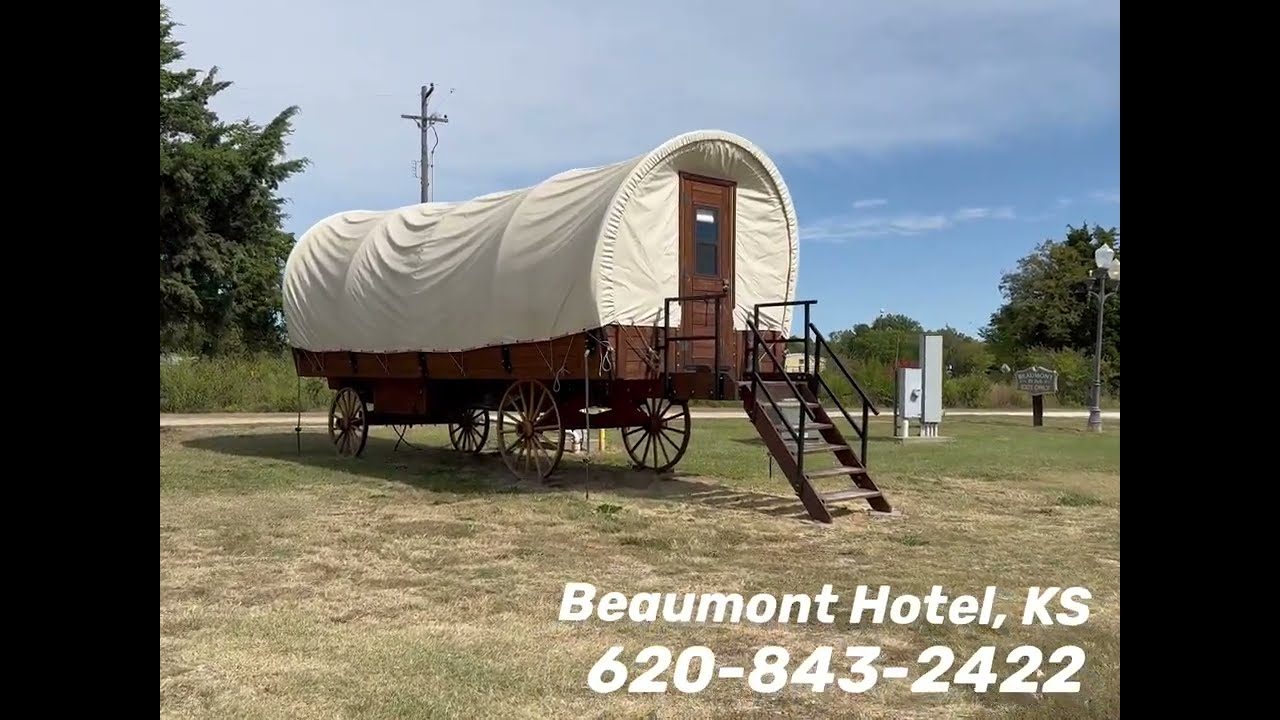 Glamping in a Covered Wagon with Modern Amenities? At The Beaumont Hotel, KS! A Unique Experience!