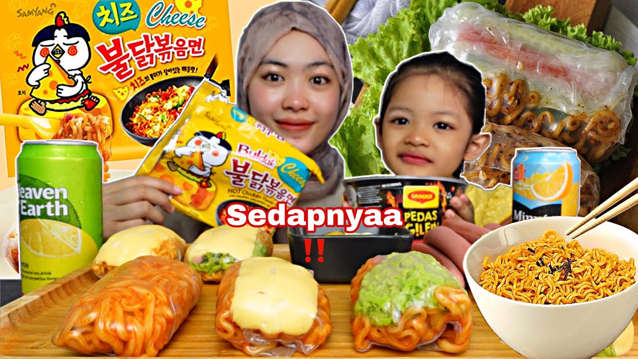 AGAIN!! SAMYANG CHEESE with RICE PAPPER‼️ #mukbangmalaysia #eatingshow #samyang