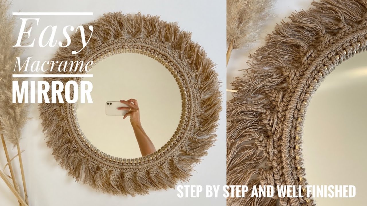 DIY Macrame Mirror/Step By Step And Well Finished/Lustro Makrama/Jak Zrobić lustro?/#macramemirror