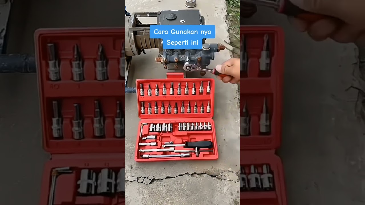 kunci shock set + rachet kunci sok 46pcs fullset kunci socket murah meriah APR JAPAN ORIGINAL AP46