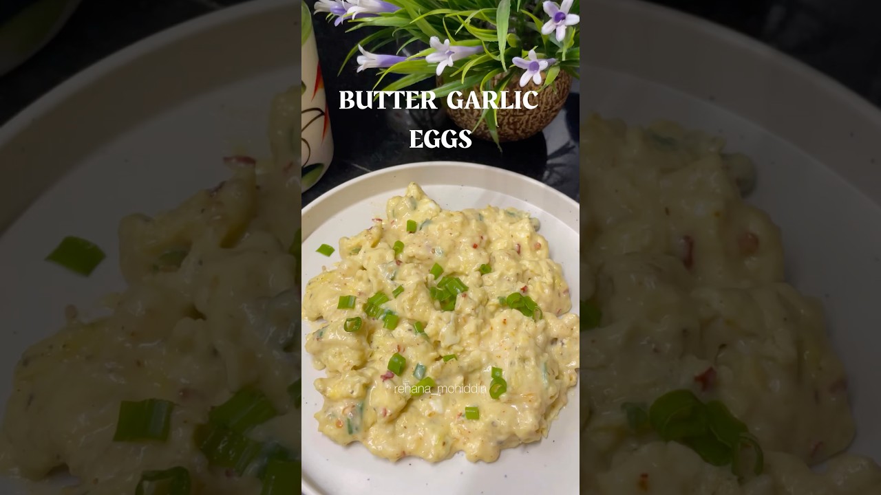 creamy butter garlic eggs #food
