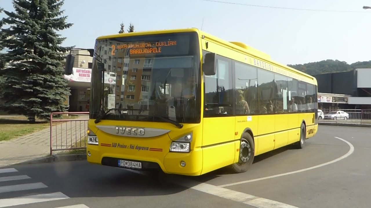 Bus MHD ride in Bardejov (Jazda Autobusom MHD v Bardejove) Linka 2