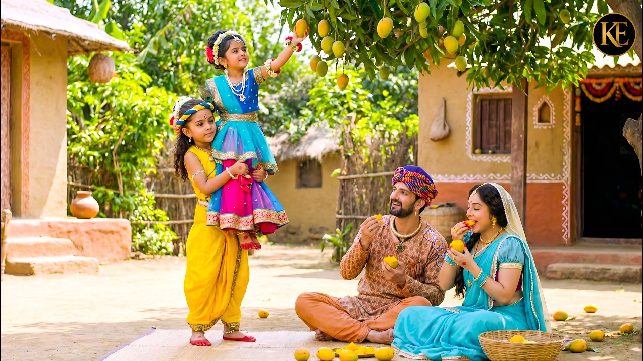 कान्हा–राधा की शरारतों में घुला प्यार, मैया-बाबा को खिलाए मीठे आम || मैया यशोदा का नंदलाला ||  YMKN