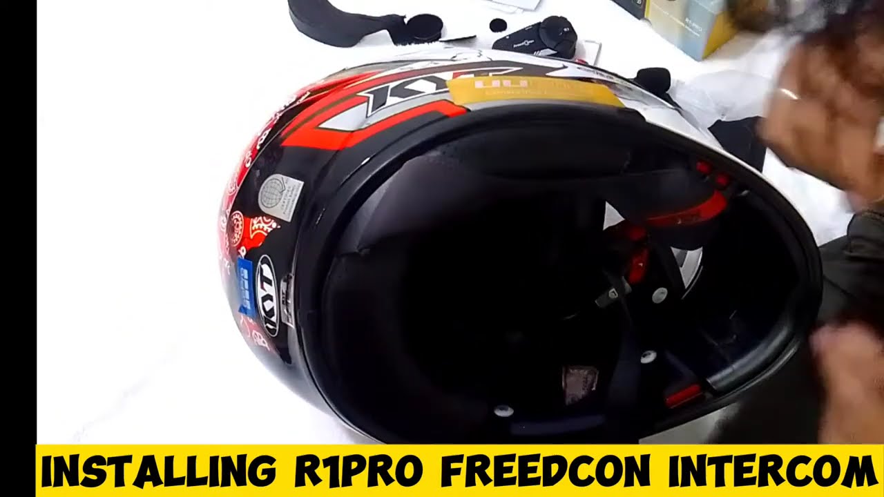 INSTALLATION OF R1-PRO @freedconnphilippines INTERCOM TO KYT HELMET
