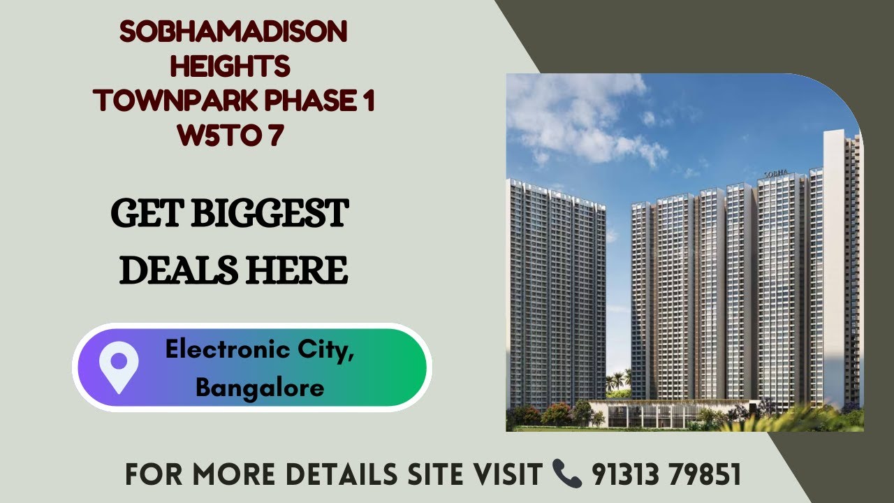 Sobha Madison Heights Townpark Phase 1 W5 To 7 Bangalore | Electronic City | Reviews And Brochure 👇🏻