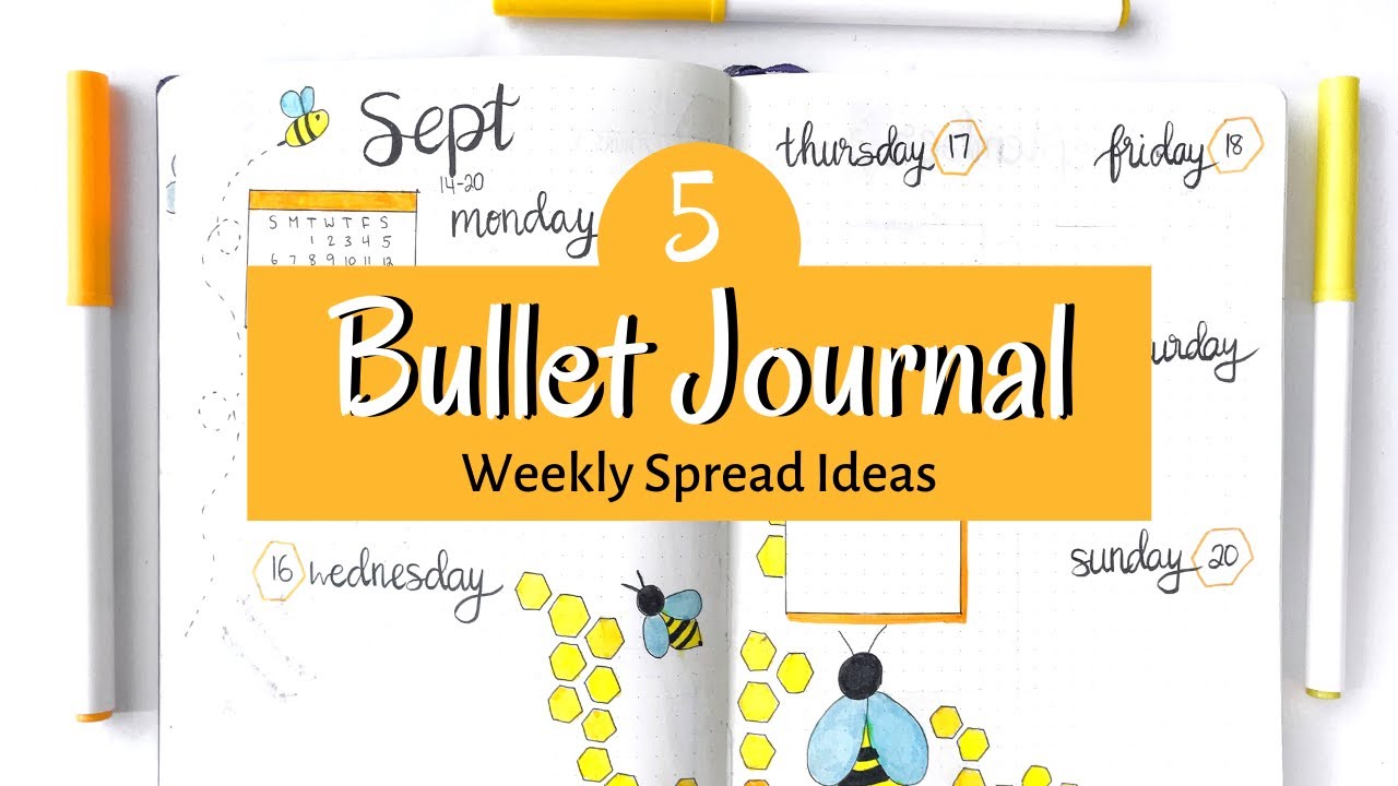 5 BULLET JOURNAL WEEKLY SPREAD IDEAS | Easy Two-Page Weekly Layouts | September Plan With Me